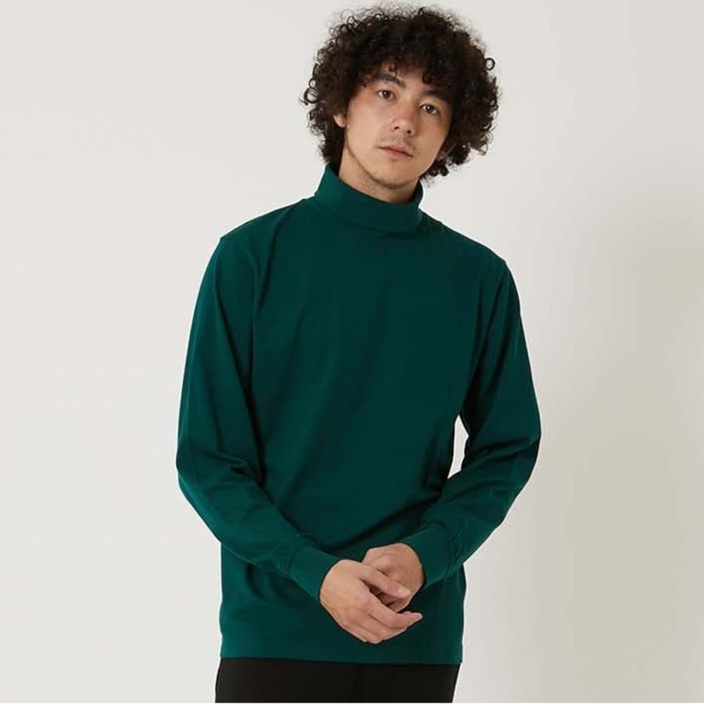 L.L. Bean Men's Carefree Unshrinkable Turtleneck in Green XL